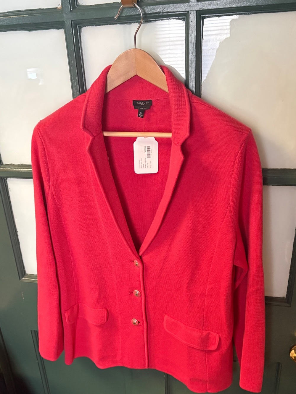 Talbots Bright Women's Merino Wool Knit Blazer Jacket